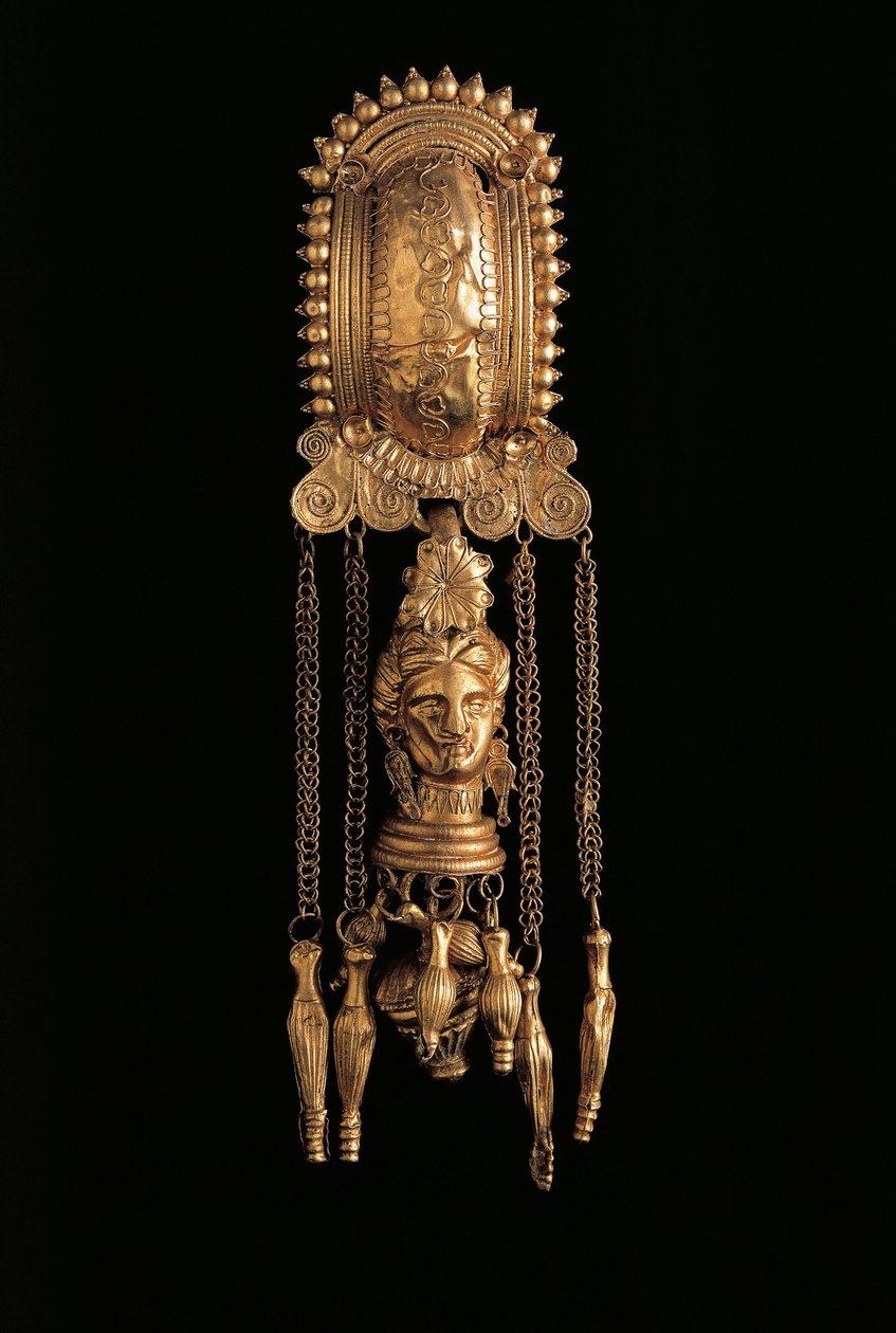 Złoty kolczyk z zawieszką, z Todi, prowincja Perugia, Włochy autorstwa Etruscan