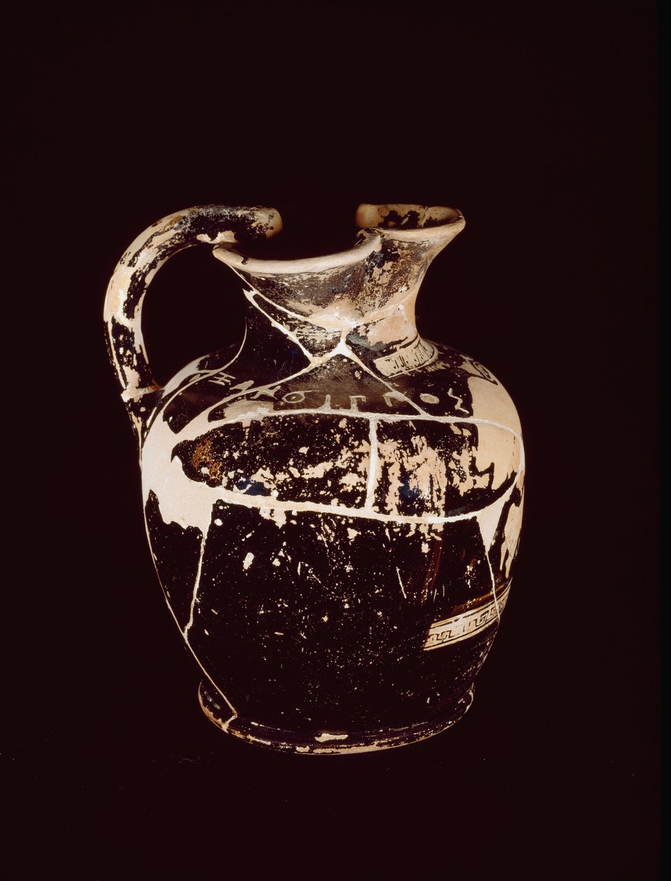 Oenochoe z napisem xanthippos. Z grobowca 709 Valle Trebbia, V wiek pne autorstwa Etruscan