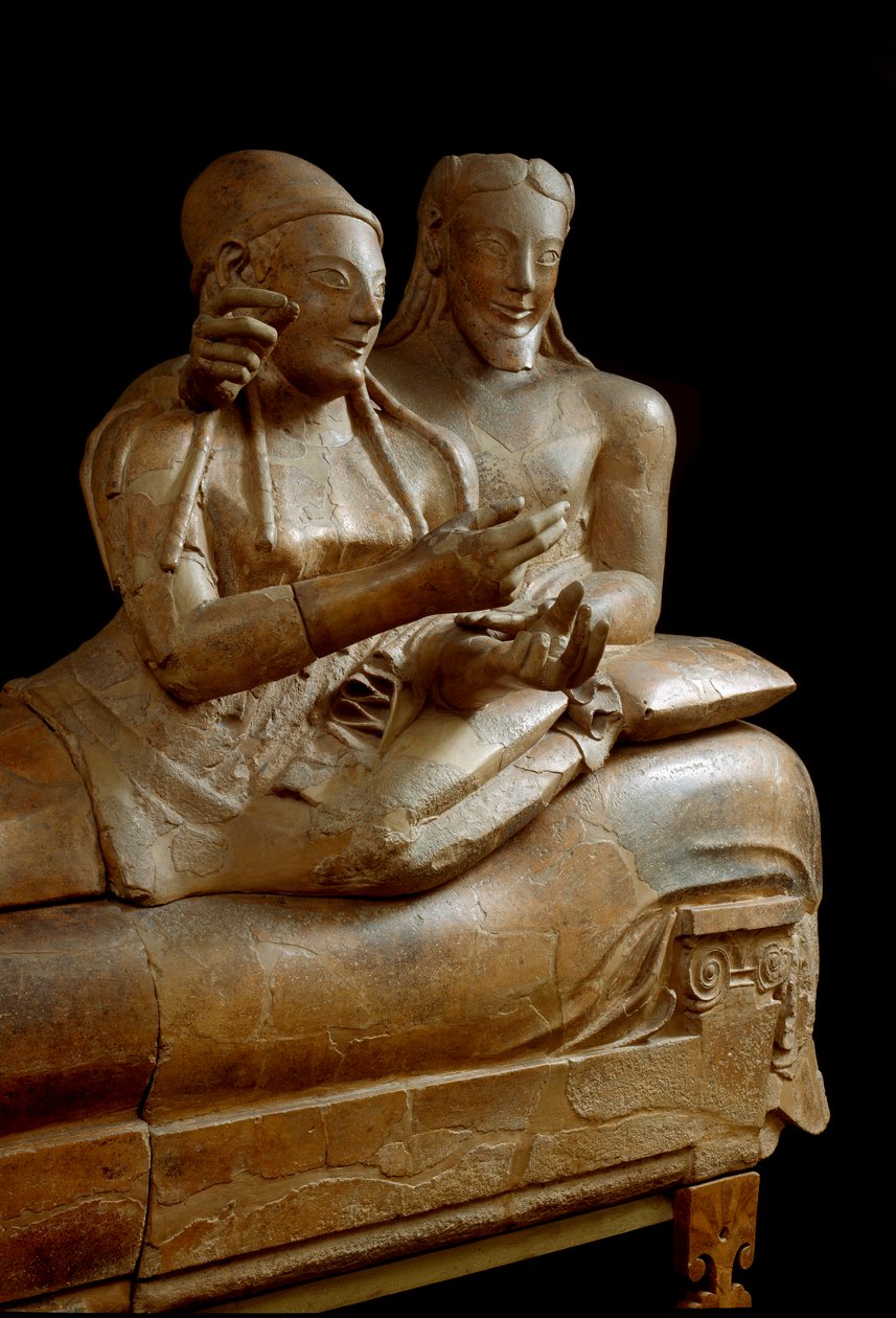 Sarkofag panny młodej. Rzeźbiona grupa terakoty z Cerveteri, VI wiek pne autorstwa Etruscan