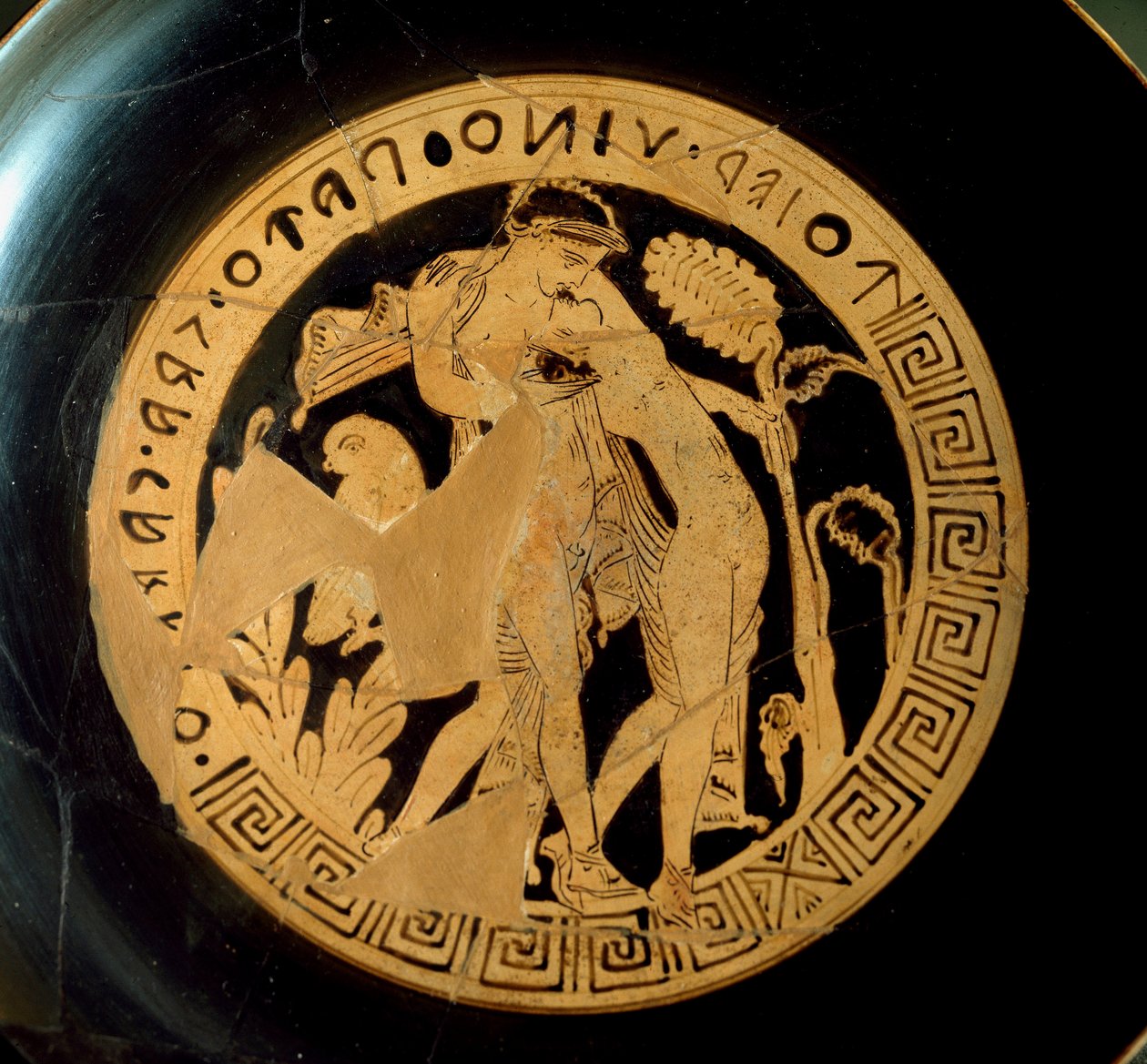 Cywilizacja etruska: fragment kiliksu przedstawiający Arianę (Ariadnę) i Dionizosa. Z Nekropolii Falerii Veteres. Rzym, Willa Giulia autorstwa Etruscan Etruscan