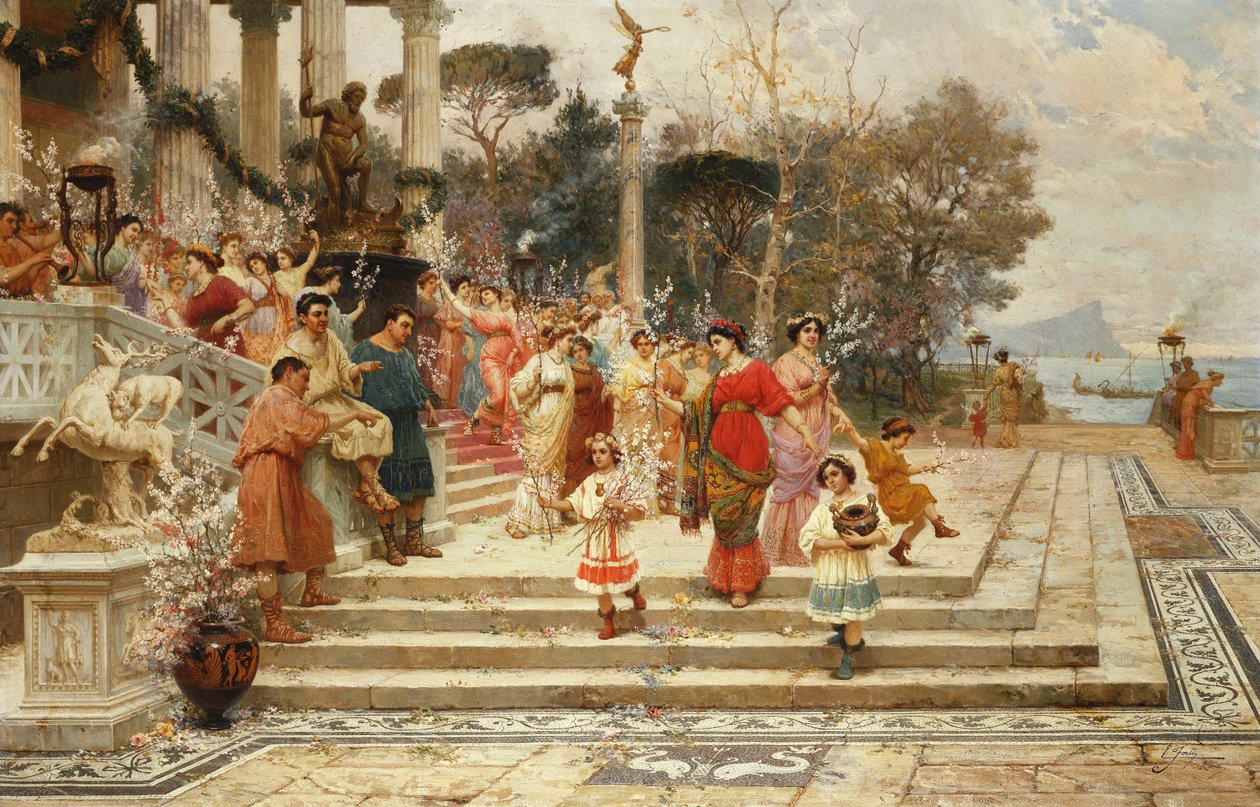 Święto Neptuna; La Fete de Neptune (olej na płótnie) autorstwa Ettore Forti
