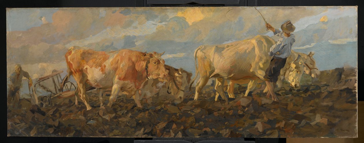 Orka wołów, 1911 (olej na lnie) autorstwa Ettore Tito