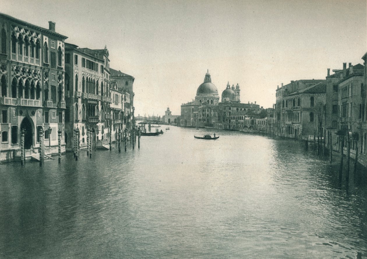 Canal Grande i kościół Santa Maria della Salute, Wenecja, Włochy, 1927 autorstwa Eugen Poppel
