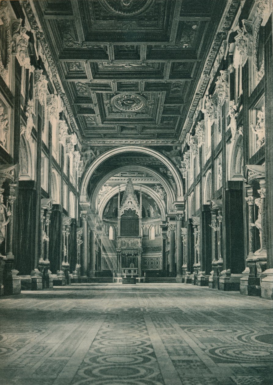 Nawa bazyliki San Giovanni na Lateranie, Rzym, Włochy, 1927 autorstwa Eugen Poppel