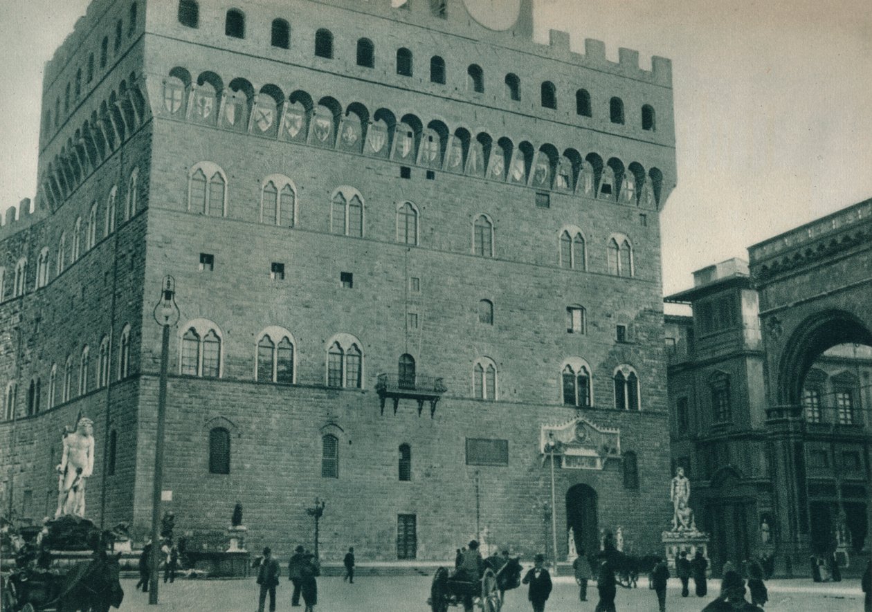Palazzo Vecchio, Piazza della Signoria, Florencja, Włochy, 1927 autorstwa Eugen Poppel