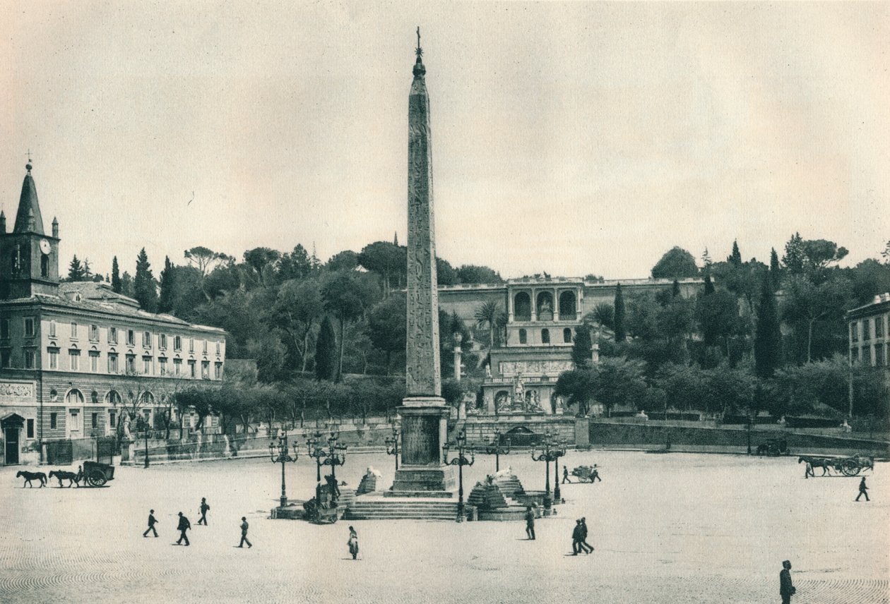 Piazza del Popolo i wzgórze Pincian, Rzym, Włochy, 1927 autorstwa Eugen Poppel