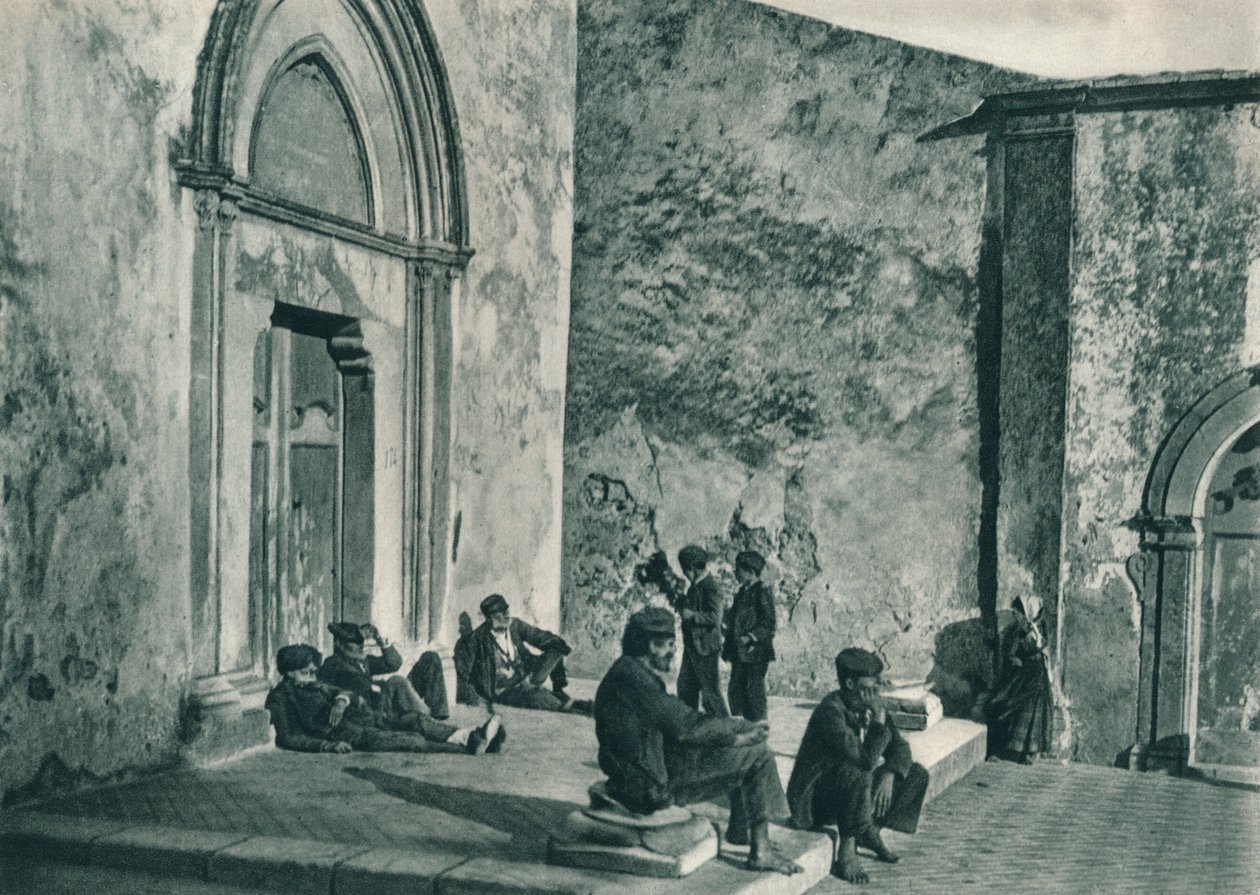 Odpoczynek przed kościołem, Taormina, Sycylia, Włochy, 1927 autorstwa Eugen Poppel