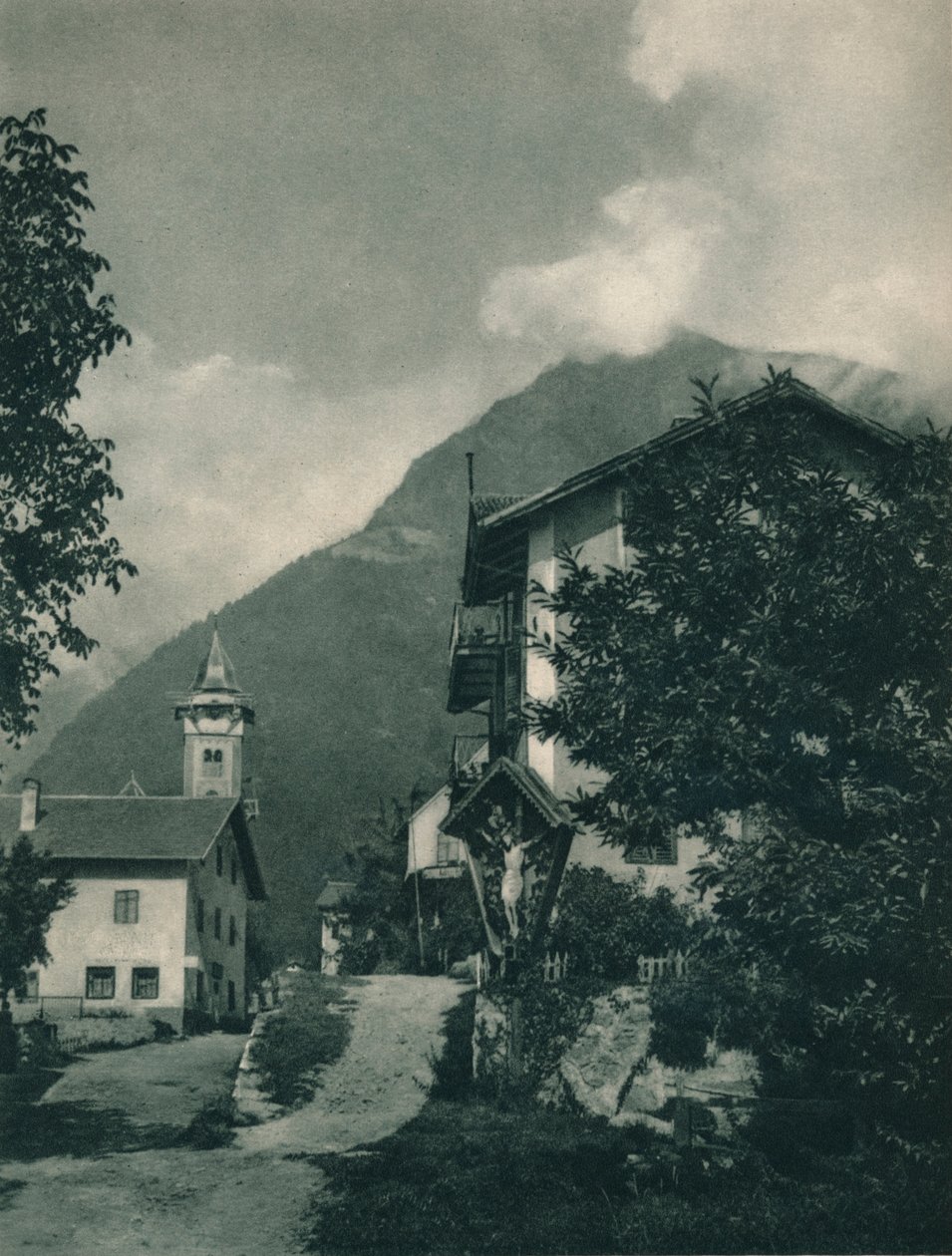 Droga do Zamku Tyrolskiego, Merano, Południowy Tyrol, Włochy, 1927 autorstwa Eugen Poppel