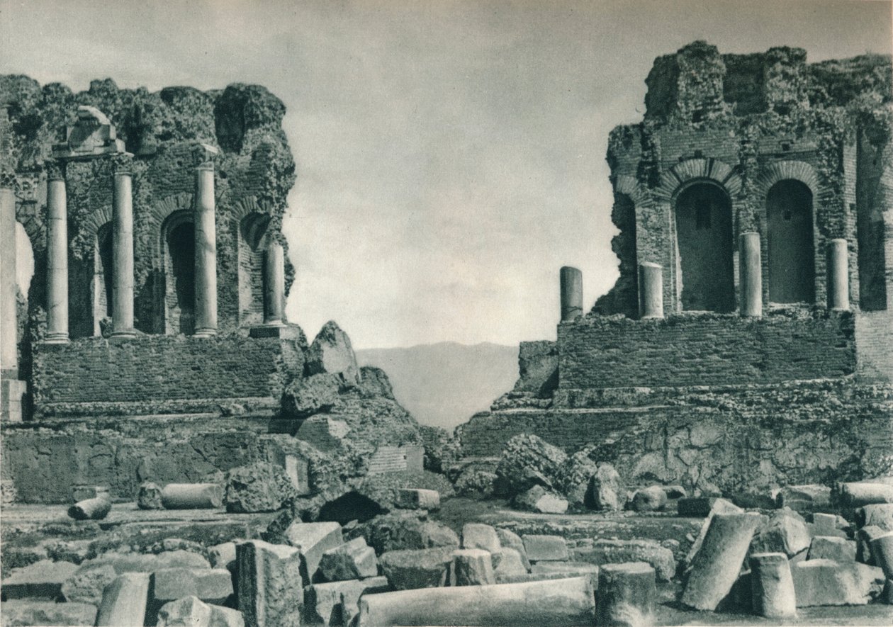 Scena Teatru Greckiego, Taormina, Sycylia, Włochy, 1927 autorstwa Eugen Poppel