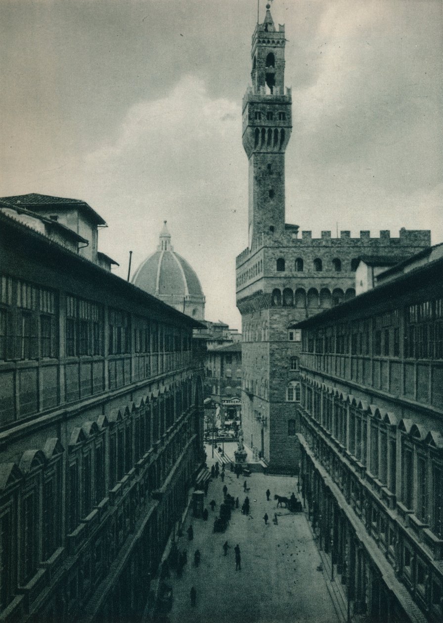 Palazzo Vecchio z Galerii Uffizi, Florencja, Włochy, 1927 autorstwa Eugen Poppel