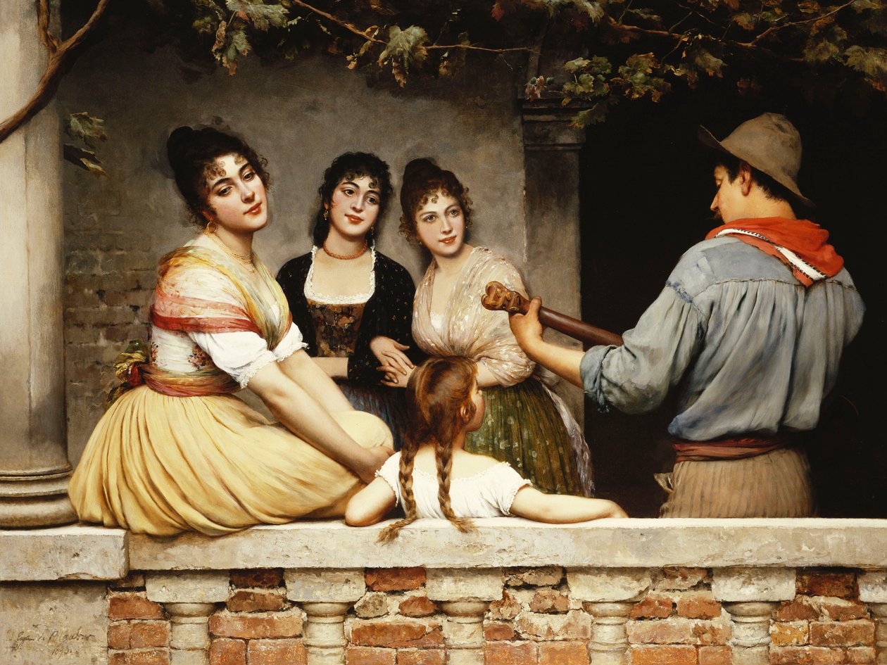 Na balkonie, 1893 autorstwa Eugen von Blaas