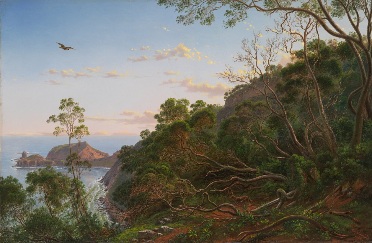 Drzewa herbaciane w pobliżu Cape Schanck, Victoria autorstwa Eugene von Guérard