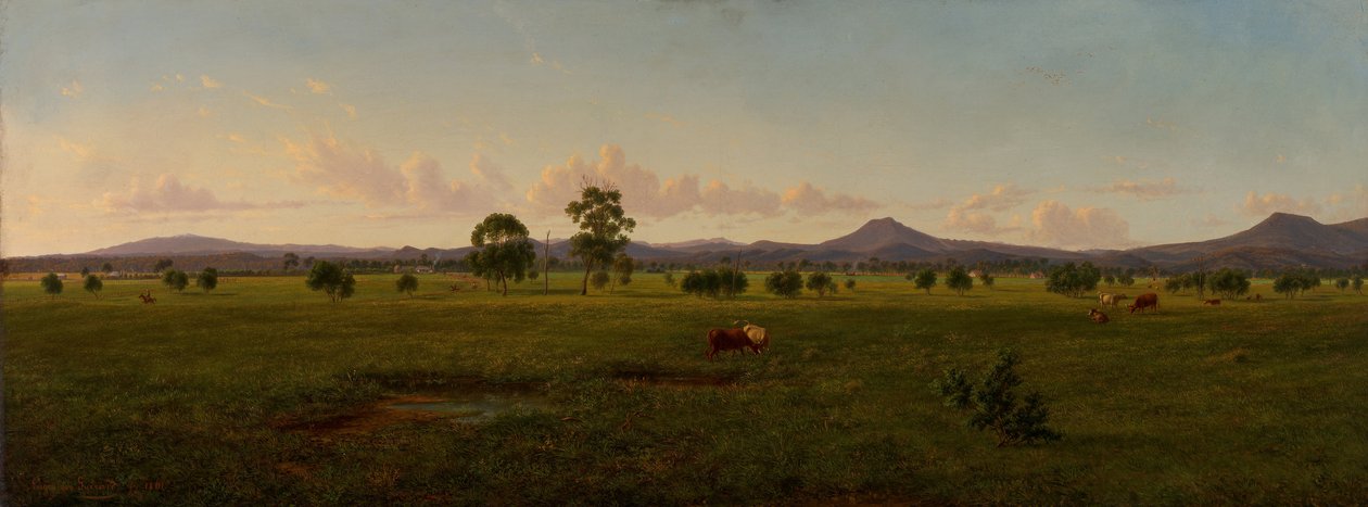 Widok na Alpy Gippsland, z Bushy Park nad rzeką Avon autorstwa Eugene von Guérard