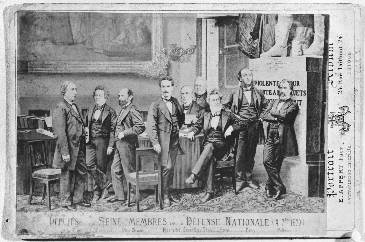 Deputowani do Sekwany, członkowie Rządu Obrony Narodowej 4 września 1870, 1870 autorstwa Eugene Appert