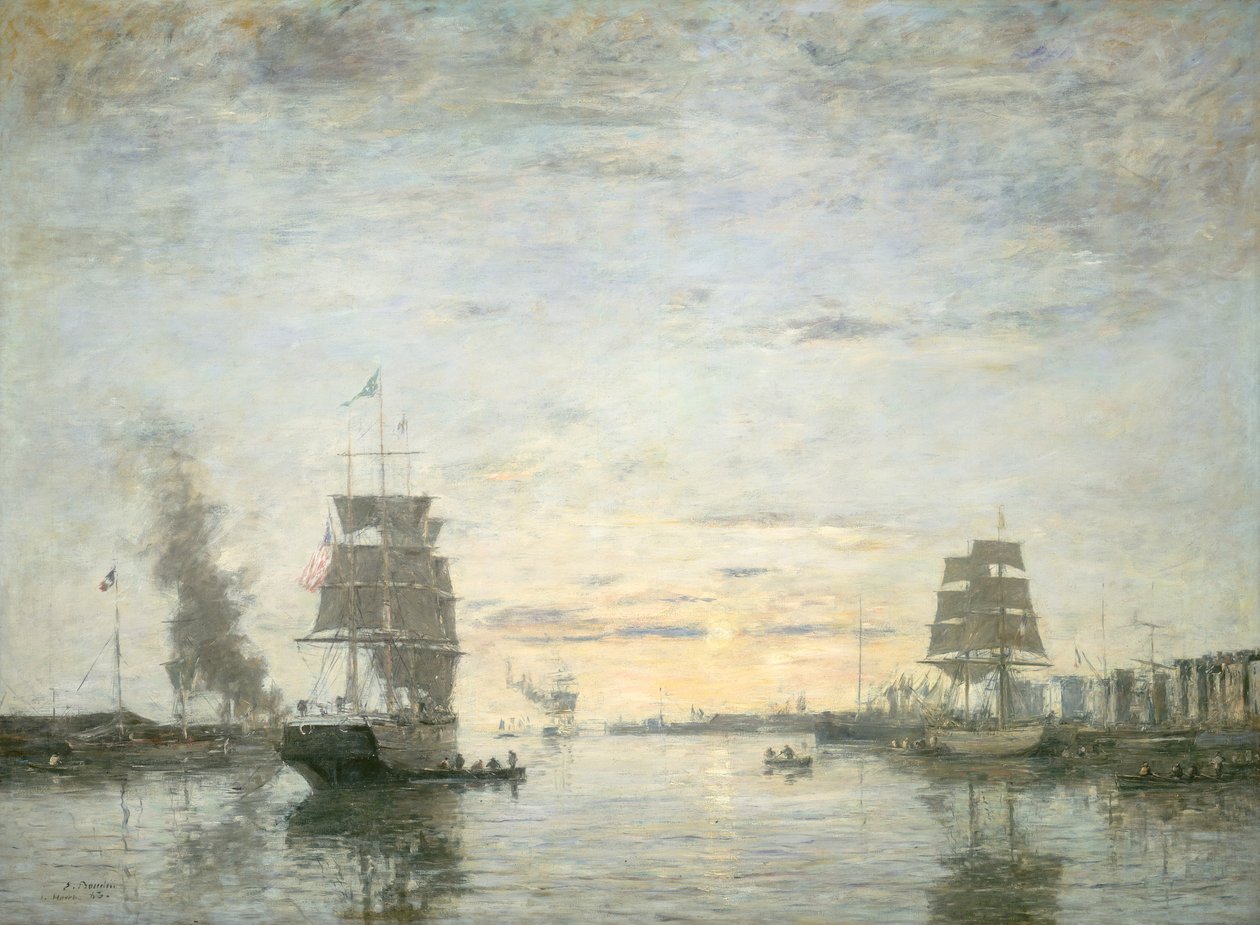 Wejście do portu, Le Havre autorstwa Eugene Louis Boudin