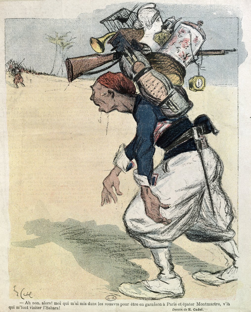 „Znużony i rozczarowany żołnierz”, ok. 1900 autorstwa Eugene Cadel