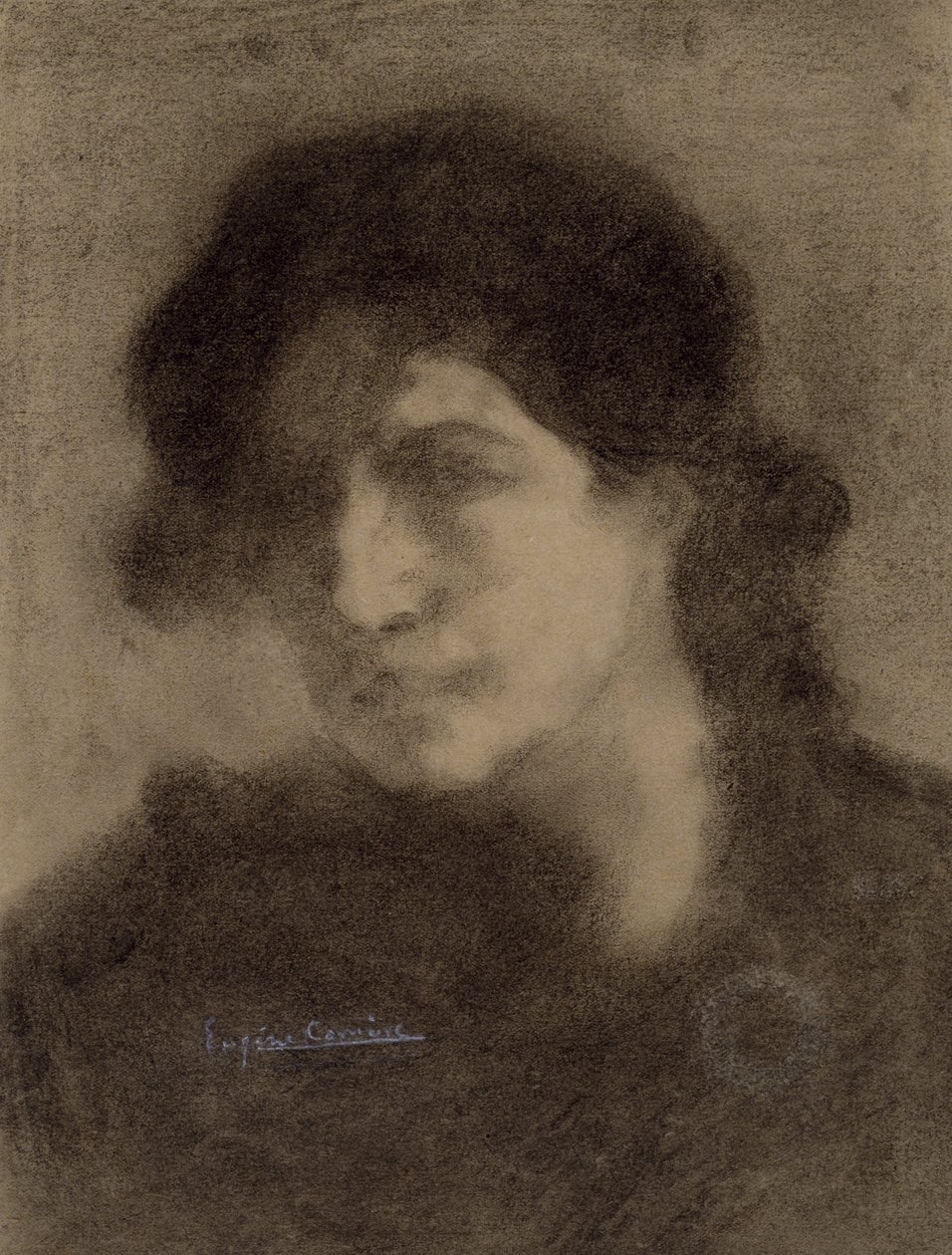 Bez tytułu, ok. 1890 (węgiel na papierze) autorstwa Eugène Carrière