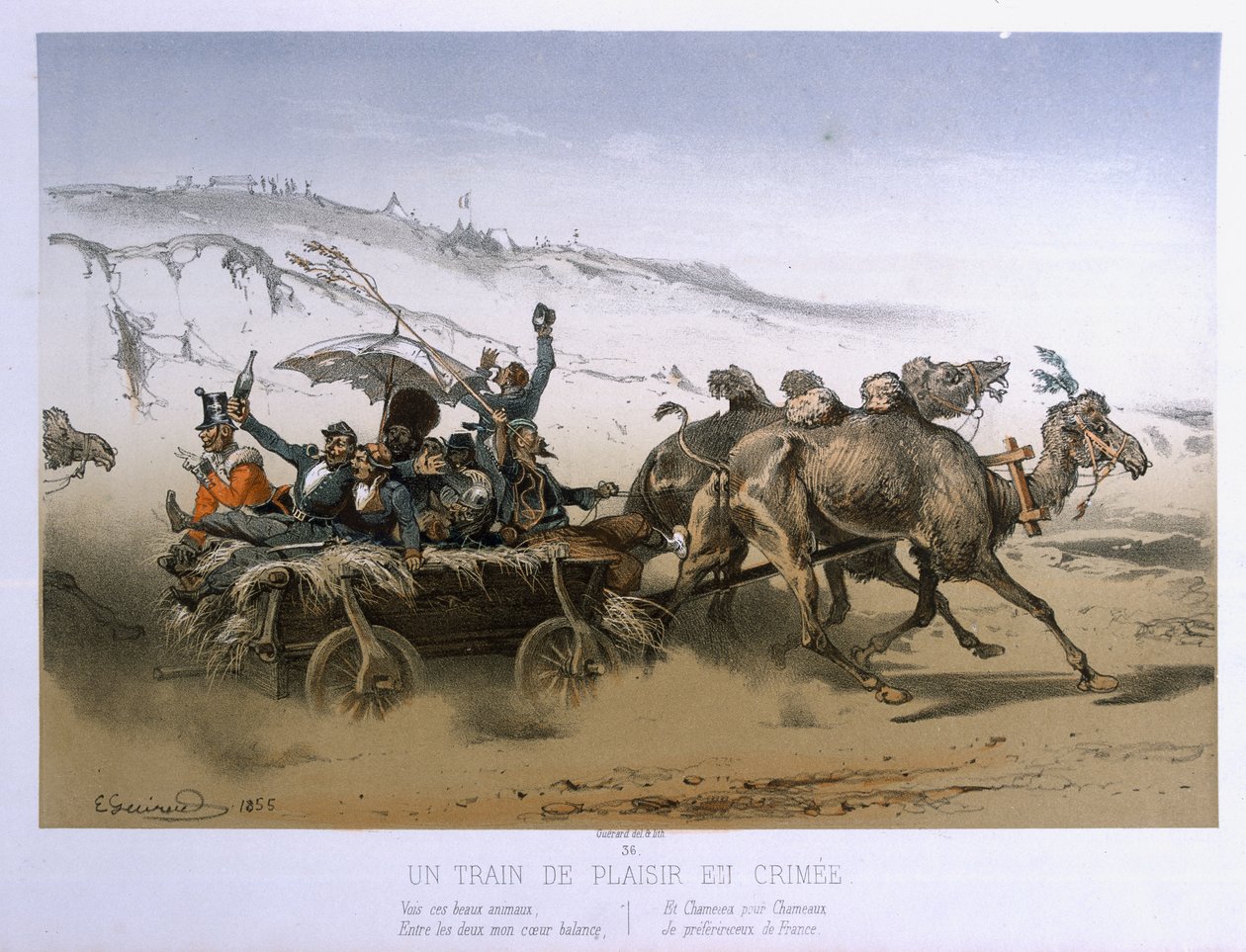 Wagon przyjemności na Krymie, opublikowany przez Wild 1854-55 autorstwa Eugene Charles Francois Guerard