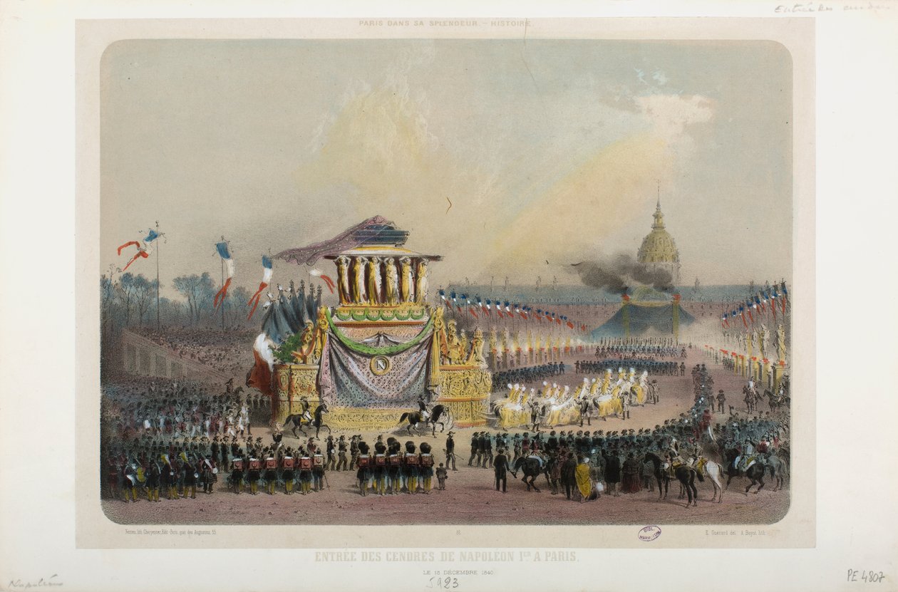 Powrót prochów Napoleona I do Paryża, 15 grudnia 1840 r. autorstwa Eugene Charles Francois Guerard