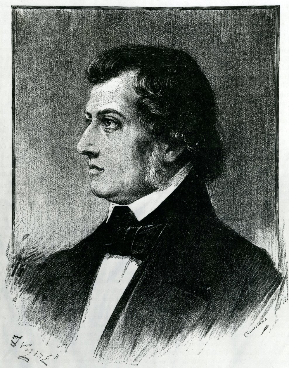 Fryderyk Chopin (1810-49) autorstwa Ferdinand Victor Eugene Delacroix