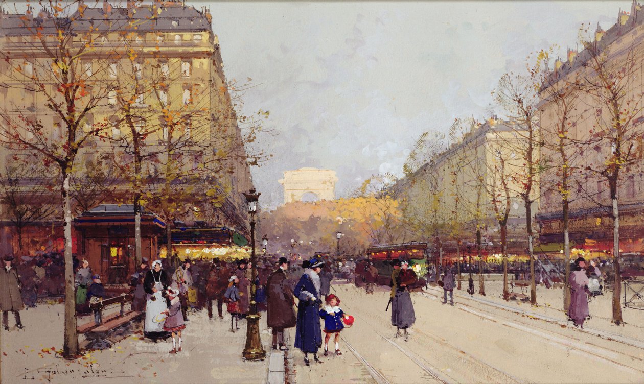 Pola Elizejskie, Paryż autorstwa Eugene Galien Laloue