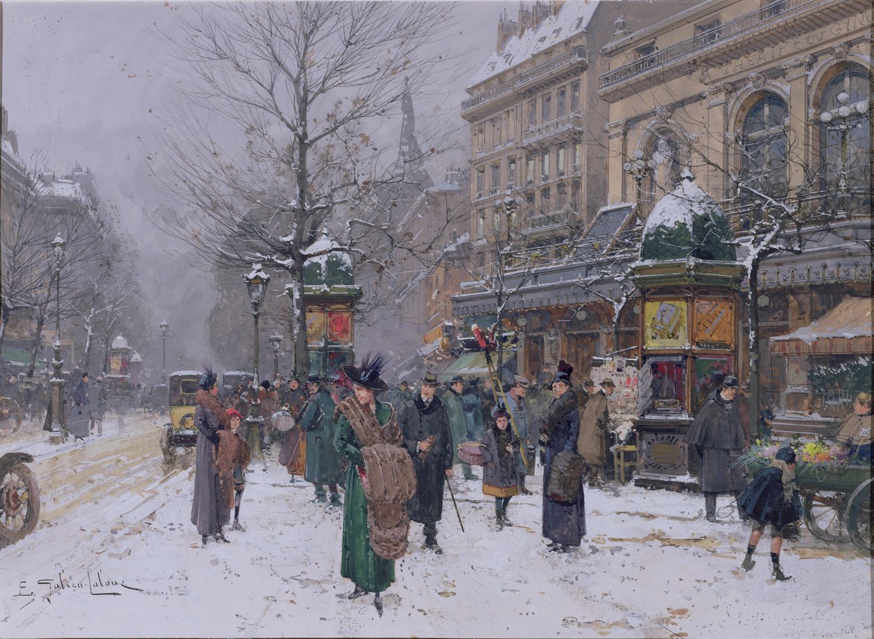 Scena na paryskiej ulicy autorstwa Eugene Galien Laloue