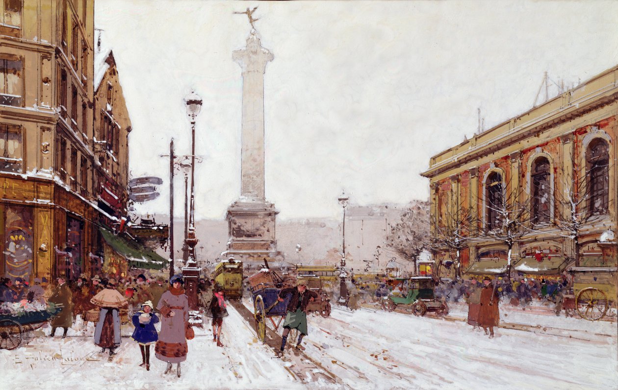 Miejsce Bastylii autorstwa Eugene Galien Laloue
