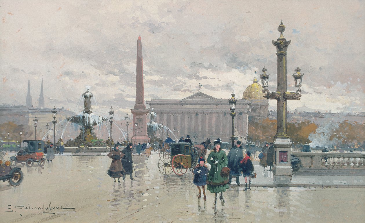 Place de la Concorde autorstwa Eugene Galien Laloue