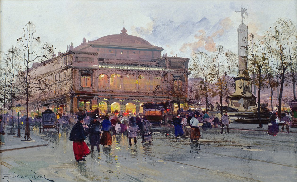 Plac Chatelet autorstwa Eugene Galien Laloue