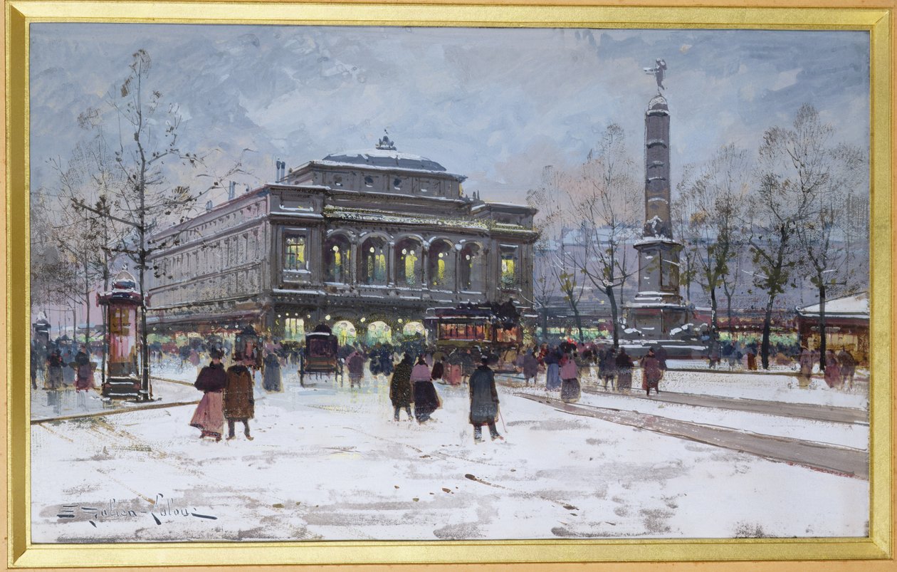 Place du Chatelet, Paryż autorstwa Eugene Galien Laloue