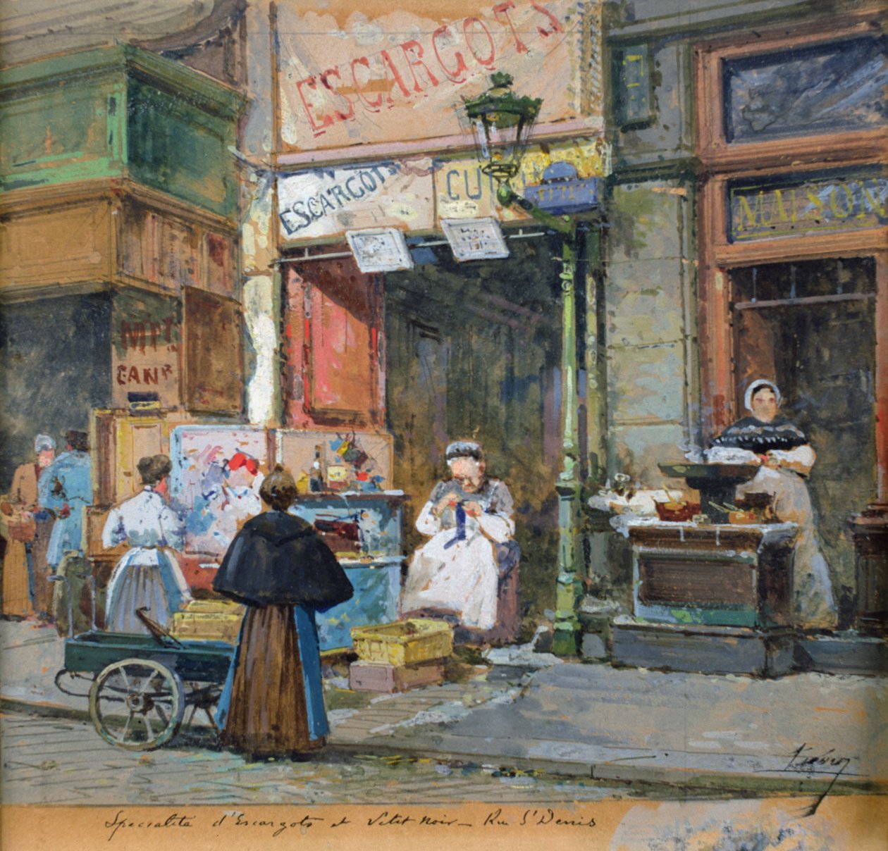 Sprzedawca ślimaków autorstwa Eugene Galien Laloue