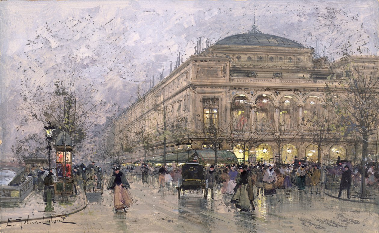 Paryska scena uliczna autorstwa Eugene Galien Laloue