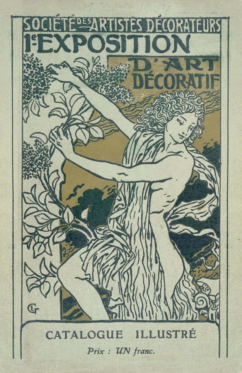Okładka katalogu I Wystawy Sztuki Dekoracyjnej w Paryżu, styczeń 1901 autorstwa Eugene Grasset