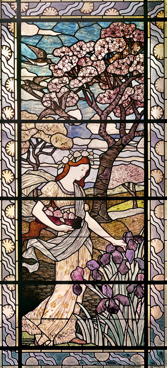 Wiosna, 1894 (witraże) autorstwa Eugene Grasset