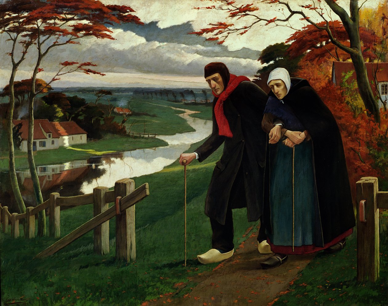 Koniec jesieni czyli Ślepcy, 1889 autorstwa Eugene Laermans