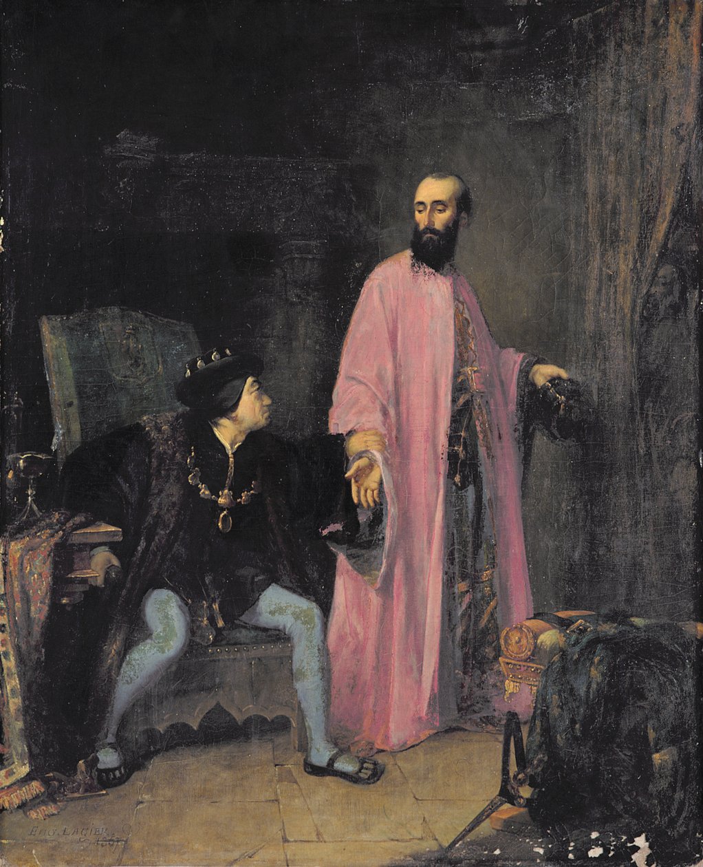 Ludwik XI (1423-83) i jego lekarz, 1857 autorstwa Eugene Lagier