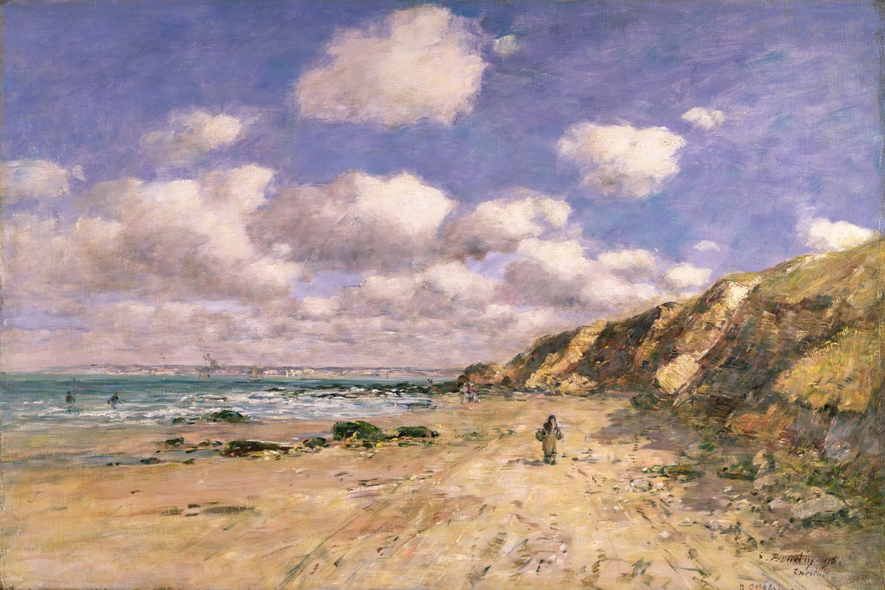 Plaża niedaleko Trouville, 1895 autorstwa Eugene Louis Boudin
