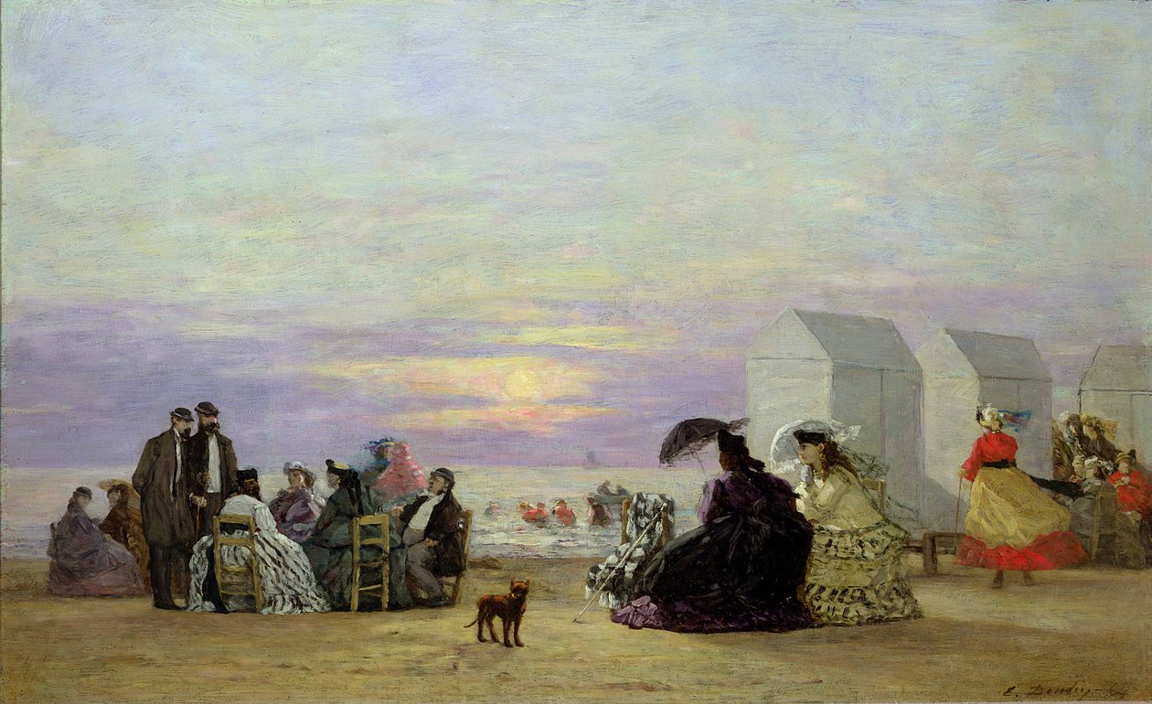 Scena na plaży, wieczór, 1864 autorstwa Eugene Louis Boudin