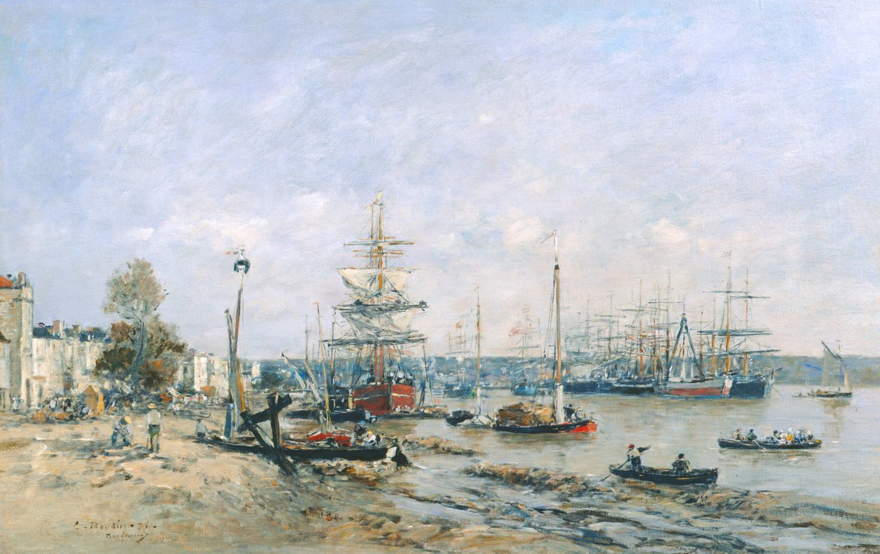 Bordeaux - Nabrzeże i Port, 1874 autorstwa Eugene Louis Boudin