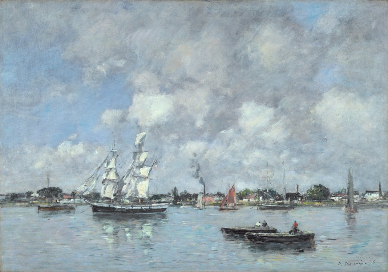 Bordeaux, Łodzie na Garonnie, 1876 autorstwa Eugene Louis Boudin