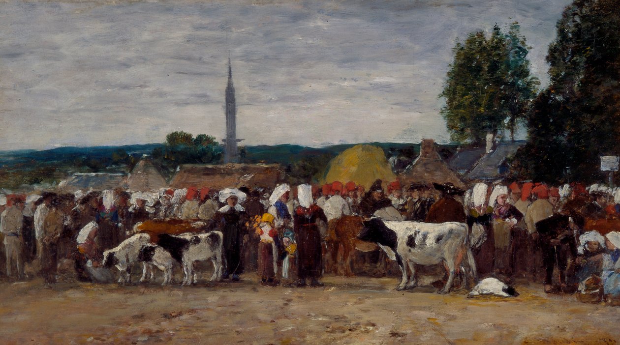 Targi w Bretanii, 1874 autorstwa Eugene Louis Boudin