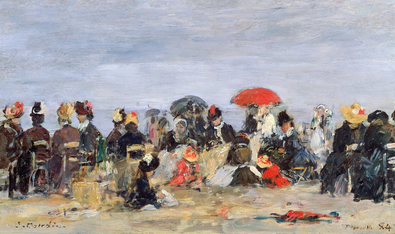 Postacie na plaży, 1884 autorstwa Eugene Louis Boudin