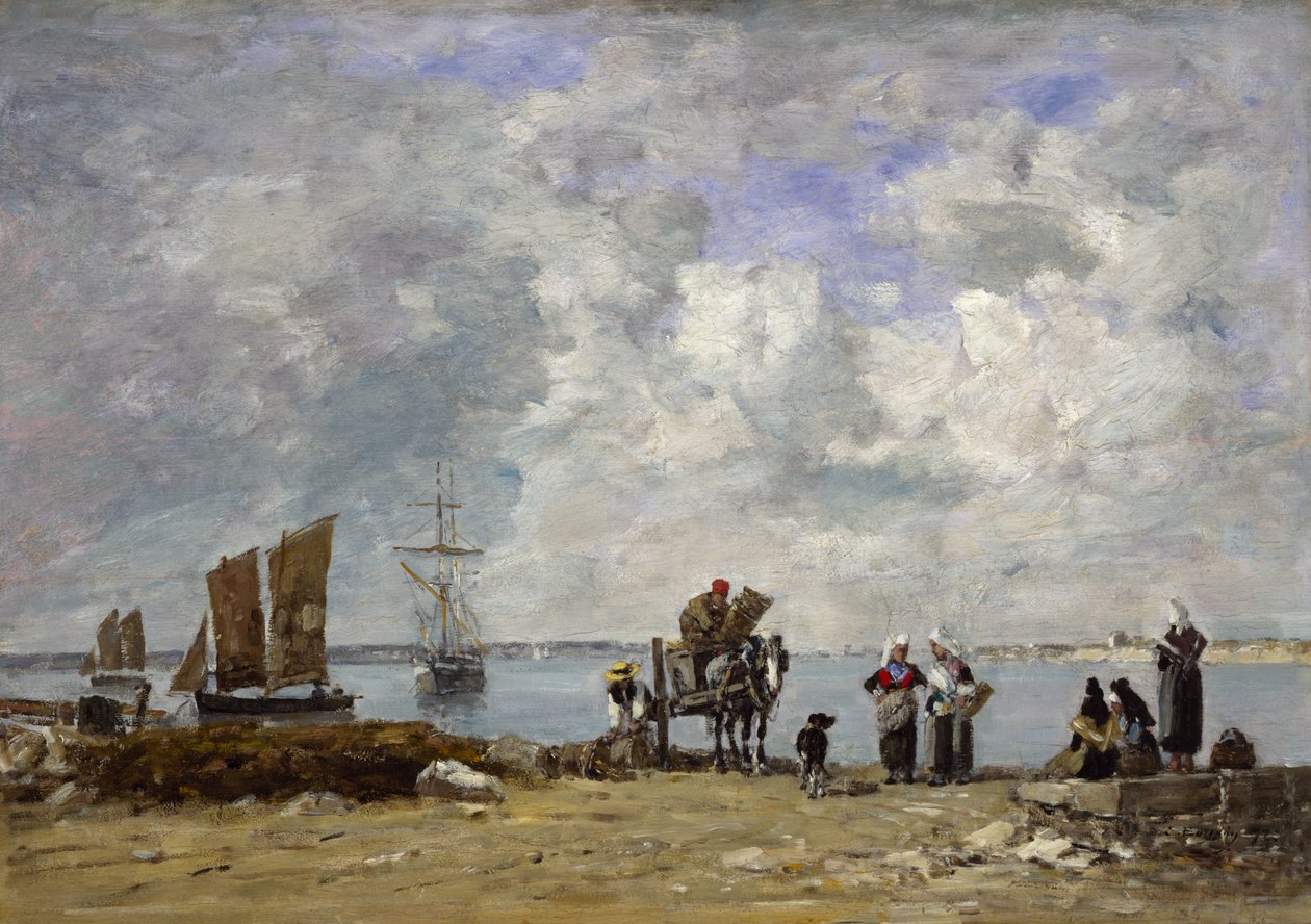 Żony rybaków nad morzem, 1872 autorstwa Eugene Louis Boudin