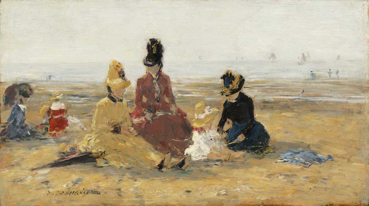 Na plaży, Trouville, 1887 autorstwa Eugene Louis Boudin
