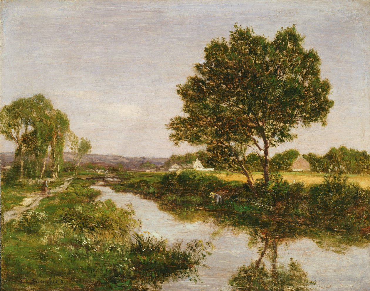 Rzeka na obrzeżach Quimper, 1854-57 autorstwa Eugene Louis Boudin