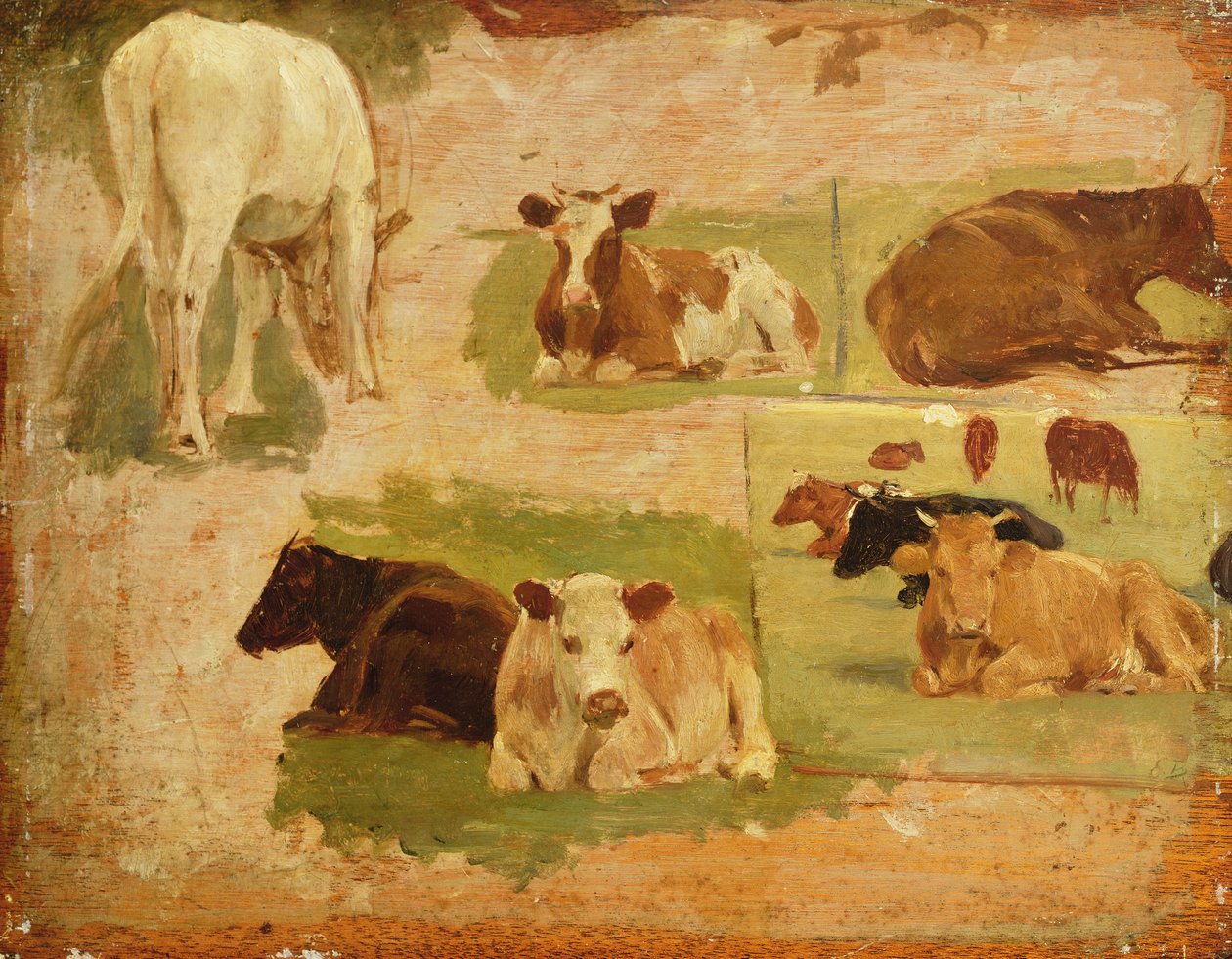 Studium krowy, ok. 1860 autorstwa Eugene Louis Boudin