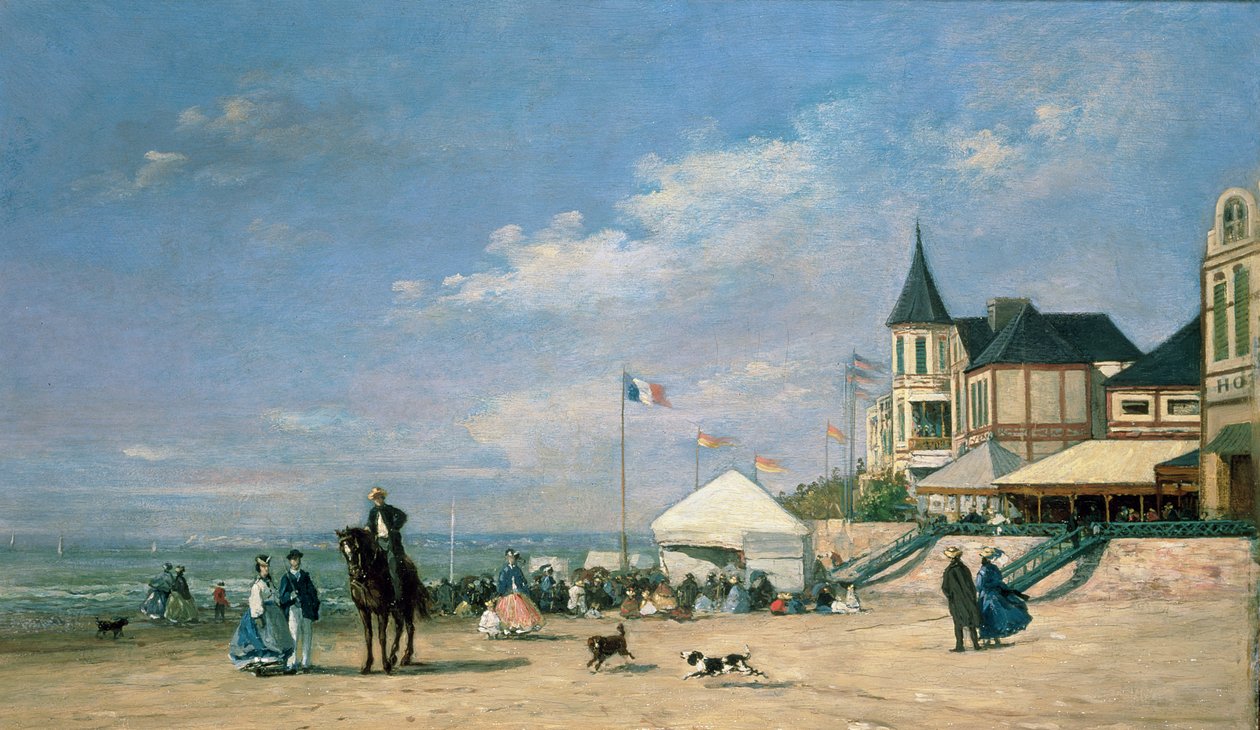Plaża w Trouville, 1863 autorstwa Eugene Louis Boudin