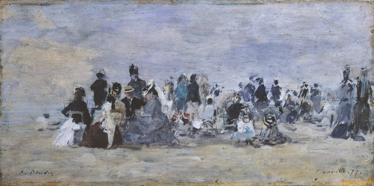 Plaża w Trouville, 1875 autorstwa Eugene Louis Boudin