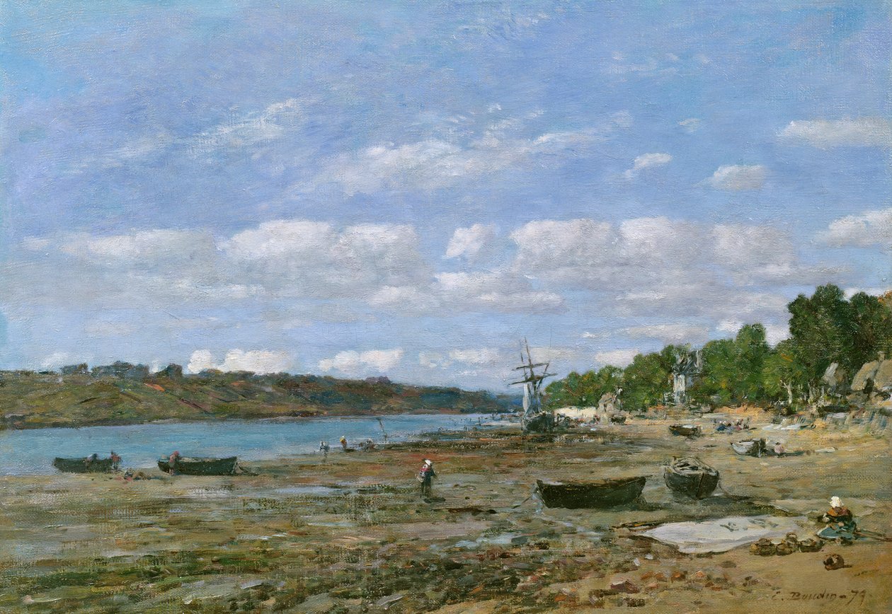 Plaża podczas odpływu, 1879 autorstwa Eugene Louis Boudin