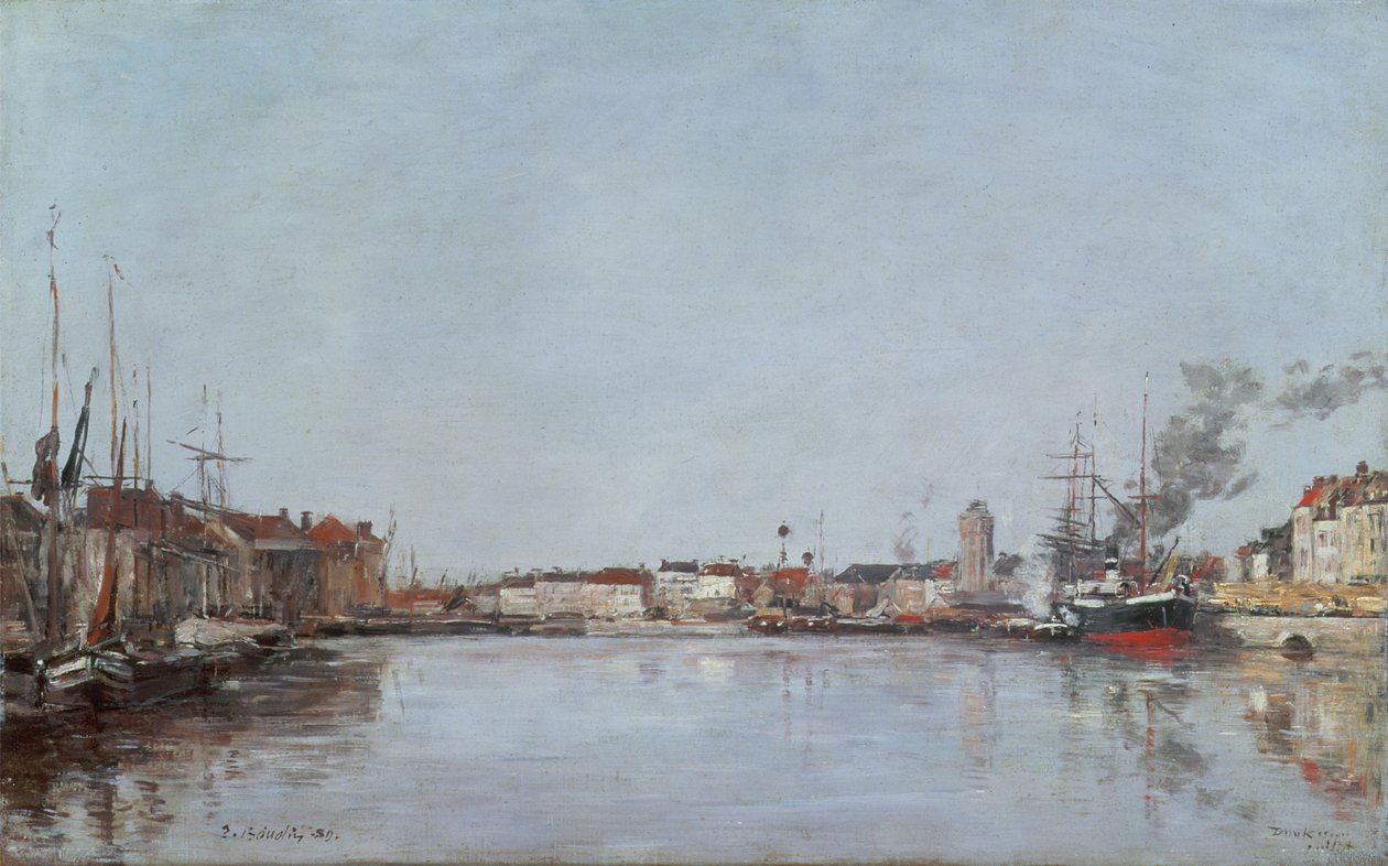Holenderski dok, Dunkierka, 1889 autorstwa Eugene Louis Boudin